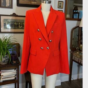 Veronica Beard Blazer jacket red flame Miller Dickey double breasted